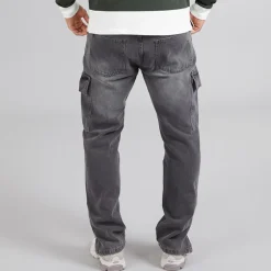 Herre Loose Fit Cargo Jeans Grå