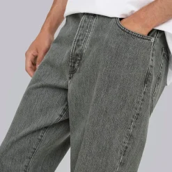 Herre Løse Tape Jeans Medium Grey Denim