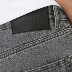 Herre Løse Tape Jeans Medium Grey Denim