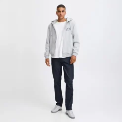 Herre lynlås hoodie Stone Mix