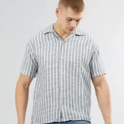 Herre Mads Kortærmet Skjorte Himmelkaptajn