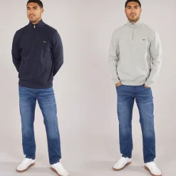 Herre Marigold To Pak 1/​4 Lynet Sweatshirts Navy /​ Grå