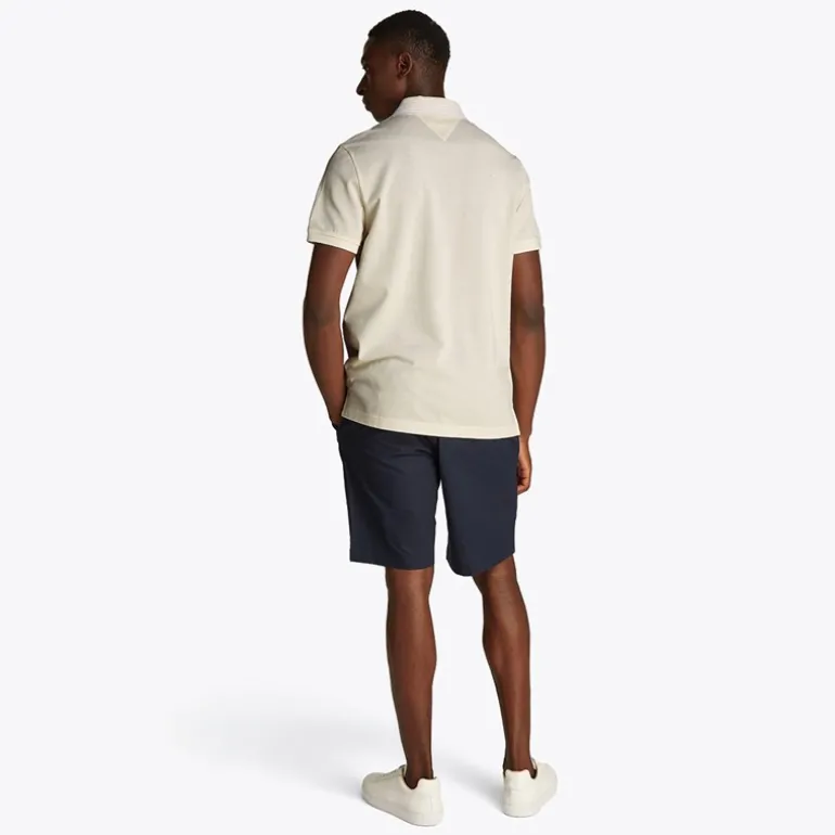 Herre Merceriseret Pique Polo med Lynlås Ivory Petal