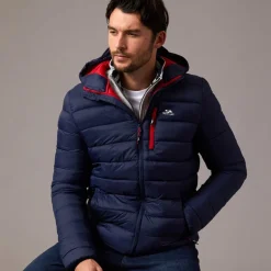 Herre Mikail Mikro Polstret Hættejakke Blå