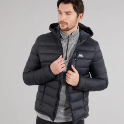 Herre Mikail Mikro Polstret Hættetrøje Sort