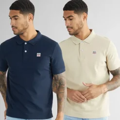 Herre Mike To Pak Polo Shirts Humus /​ Mørk Safir