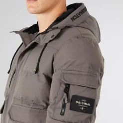 Herre Milwaka Fur Foret Hætte Jakke Koksgrå