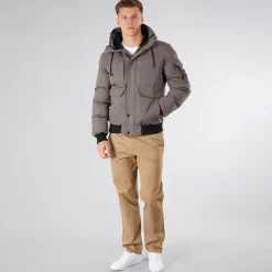 Herre Milwaka Fur Foret Hætte Jakke Koksgrå