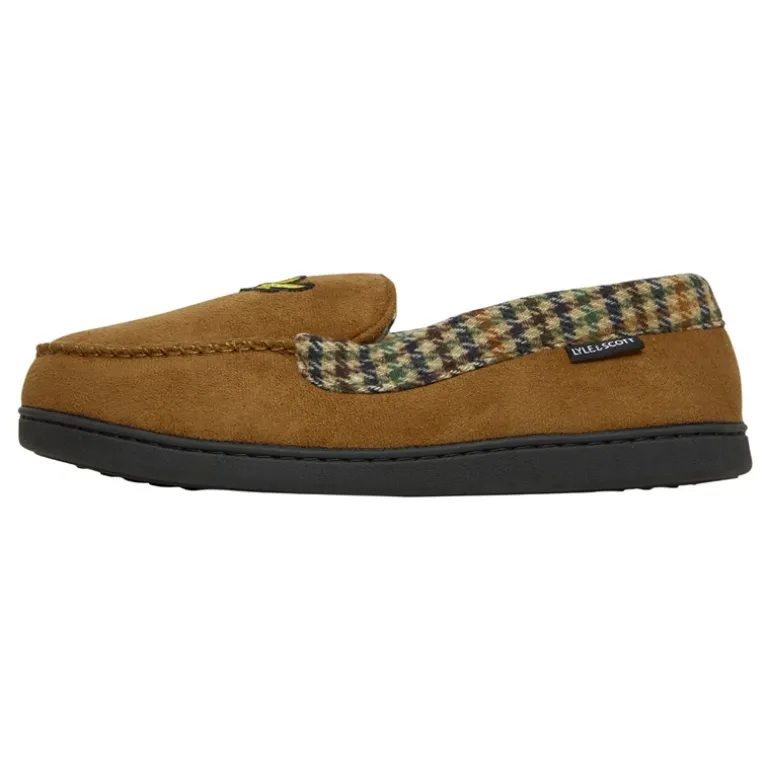 Herre Montague Mocassinsko Slippers Mørkebrun/Hønseøje