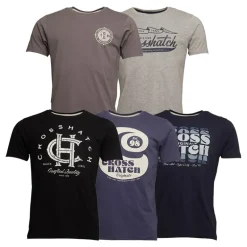 Herre Morath 5-pak T-shirts Sort/​Mørkegrå/​Grå Melange/​Marineblå/​Jeans Blå