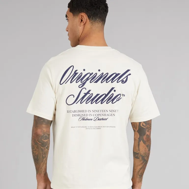 Herre Norrebro Typo T-shirt Antique Hvid