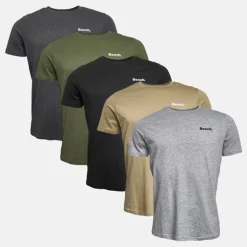 Herre Nosti Five Pack T-shirts Sort/​Khaki/​Grå Melange/​Mørk Stone/​Kul Melange