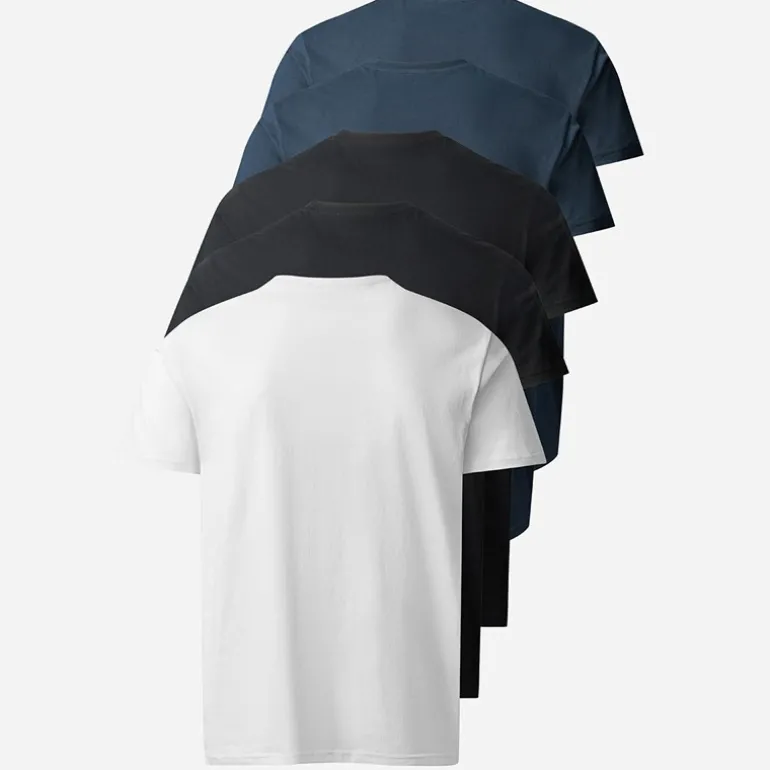 Herre Ohio Fem Pak T-shirts Mørk Safir/Mørk Safir/Skoæske/Skoæske/Hvid Darksap/Darksap/Taps/Taps/Whi