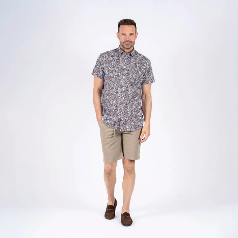 Herre Oliver Kortærmet Skjorte Marineblå