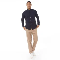 Herre Oxford Langærmet shirts Marineblå