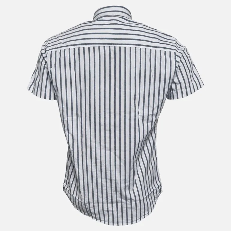 Herre Oxford Stripe Skjorter med korte ærmer Blå