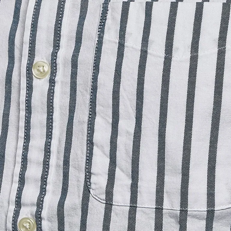 Herre Oxford Stripe Skjorter med korte ærmer Blå