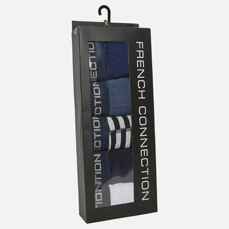 Herre 5-pak Trunker FC50 Hvid/Marine/Marine Og Lysegrå Melange/Mellemblå Melange/Fransk Blå