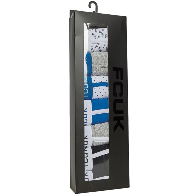 Herre 7-pak Underbukser FCUK10 Sort/Sort/Lysegrå Melange/Prince/Hvid Prince Prik/Lysegrå Melange/Hvid Sort FCUK