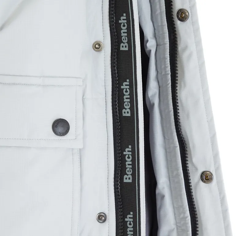 Herre Pelsbesat Hætte Pudejakke Frostgrå