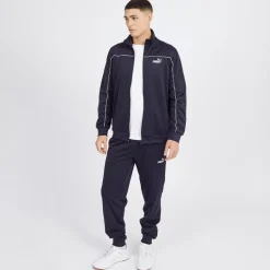 Herre Piping Poly Tracksuit Ny Blå
