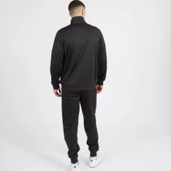 Herre Piping Poly Træningsdragt Sort