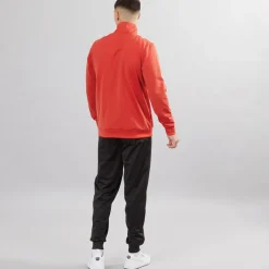 Herre Pipning Poly Træningsdragt Rød Ild