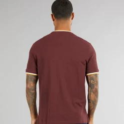 Herre Pique Ringer T-Shirt Vin
