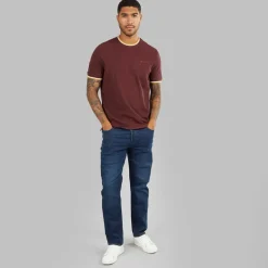 Herre Pique Ringer T-Shirt Vin