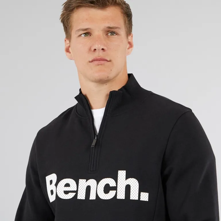 Herre Plinth Spots 1/4 Zip Funnel Neck Sweatshirt Sort