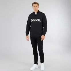 Herre Plinth Spots 1/4 Zip Funnel Neck Sweatshirt Sort