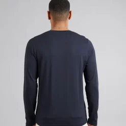 Herre Prøve Langærmet Top Marineblå