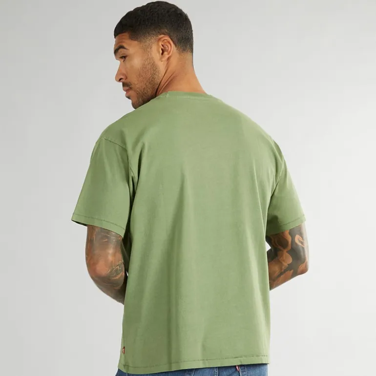 Herre Rød Tab Vintage T-shirt Garment Dye Vineyard Grøn