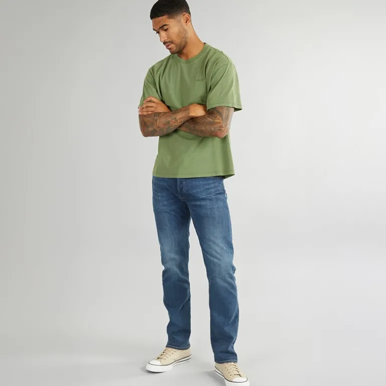 Herre Rød Tab Vintage T-shirt Garment Dye Vineyard Grøn