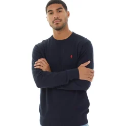 Herre Rundhals Ellison Striktrøje Mørk Safir