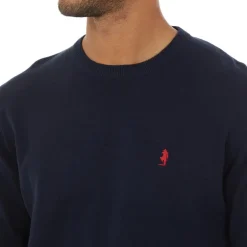 Herre Rundhals Ellison Striktrøje Mørk Safir