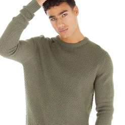 Herre Rundhals Trøje Oliven
