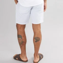 Herre Seersucker Stribede Shorts Lyseblå