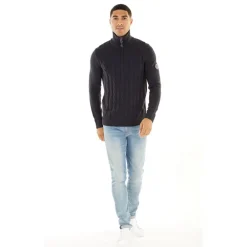 Herre Shane Strikket Trøje Blå Blazer