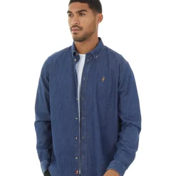 Herre Skjorte med Knapper Denim
