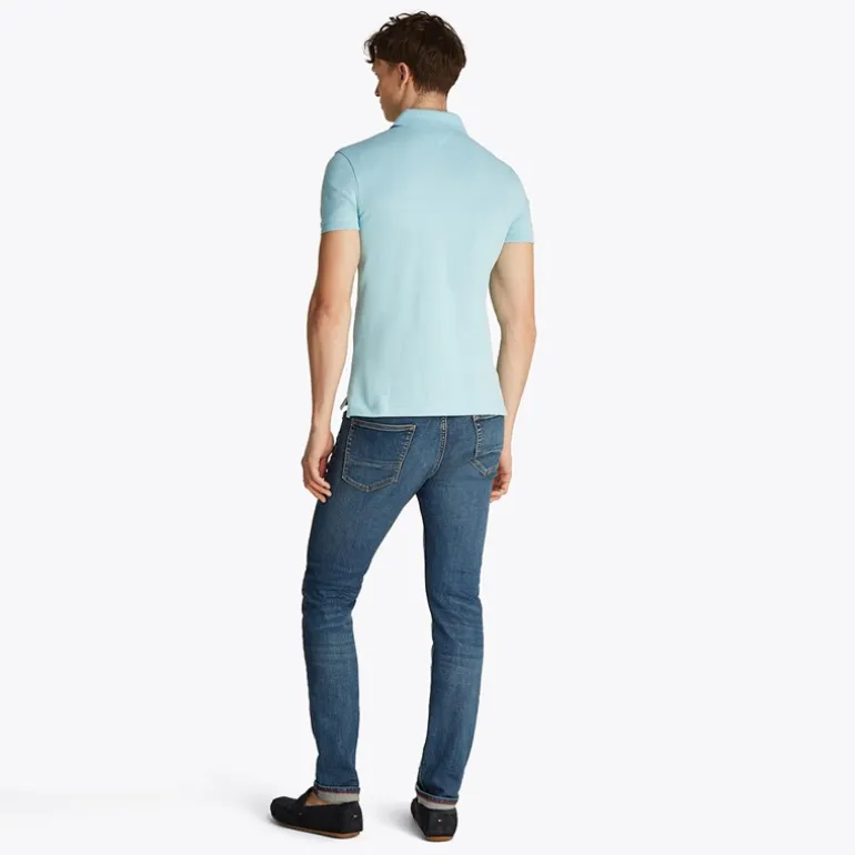 Herre Slim Polo Tradewinds Aqua