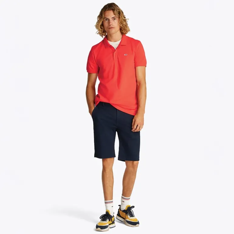 Herre Slim Stolpelukning Polo Bright Vermillion