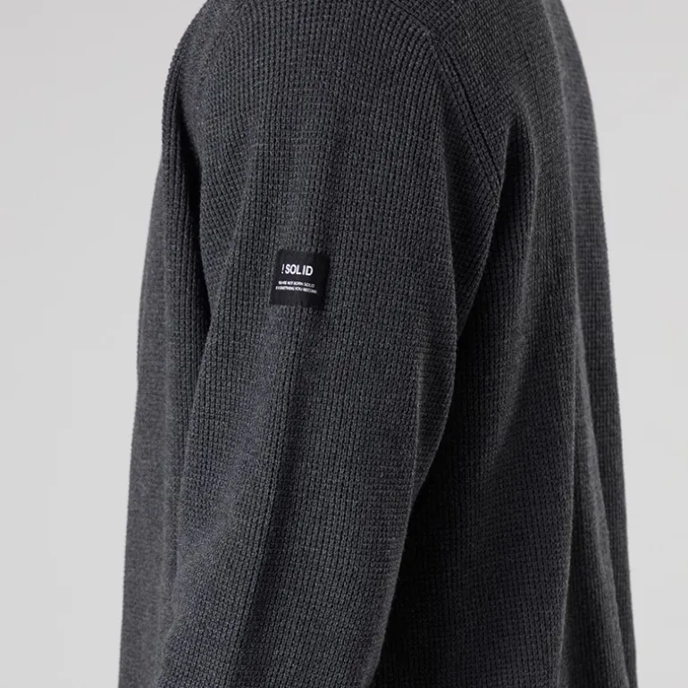 Herre Strik Cardigan Mørk Grå Marl Dar Grey M