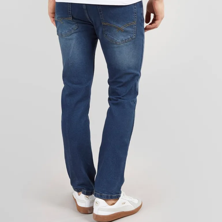 Herre Stuart Jeans med lige pasform Mørk indigovask