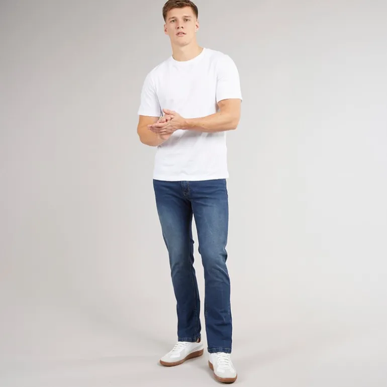 Herre Stuart Jeans med lige pasform Mørk indigovask