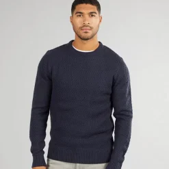 Herre Tanka Rundhals Trøje Marineblå