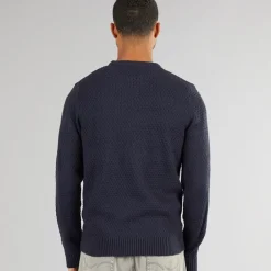 Herre Tanka Rundhals Trøje Marineblå