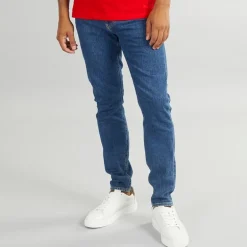 Herre Tapered Jeans Denim Mørk