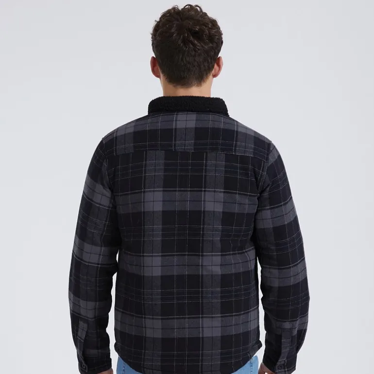 Herre Tavarell Langærmet Vatteret Skjorte Sort/Mørkegrå/Rød/Blå Ternet