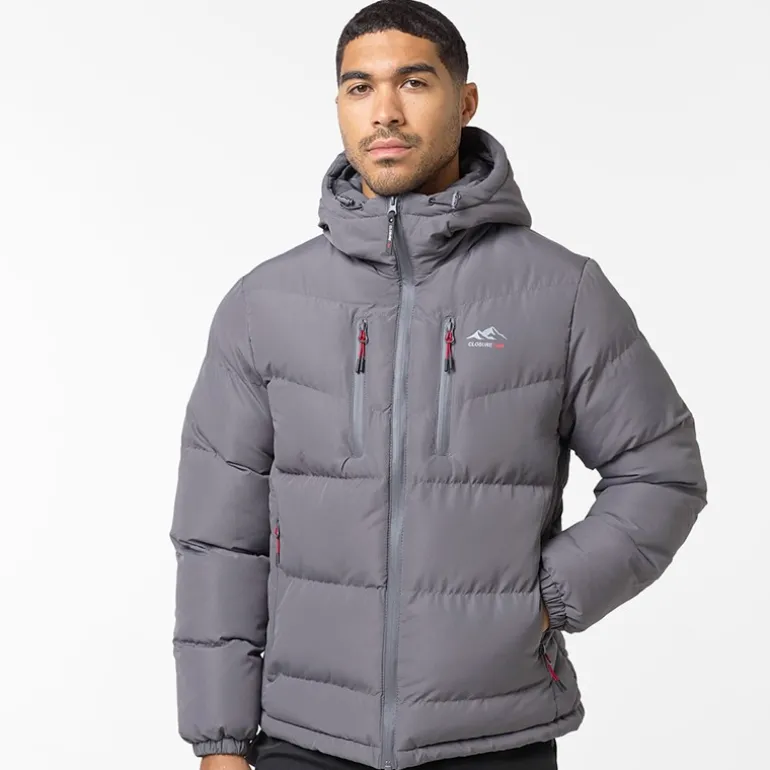 Herre Tech Logo Puffer Jakke Koksgrå